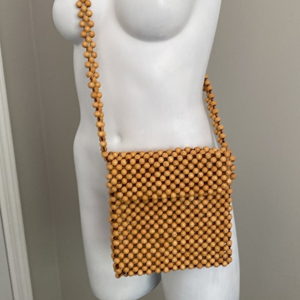 Vintage Beaded Wooden Purse Zipper No Brand - Picture 9 of 9